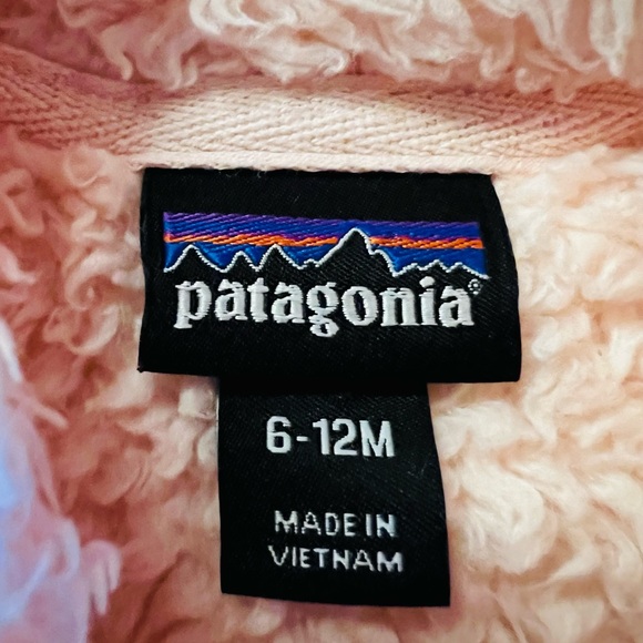 Patagonia Soft Fleece Zippered Fuzzy Jacket in Soft Pink Sz 6-12 Mos - Picture 9 of 11